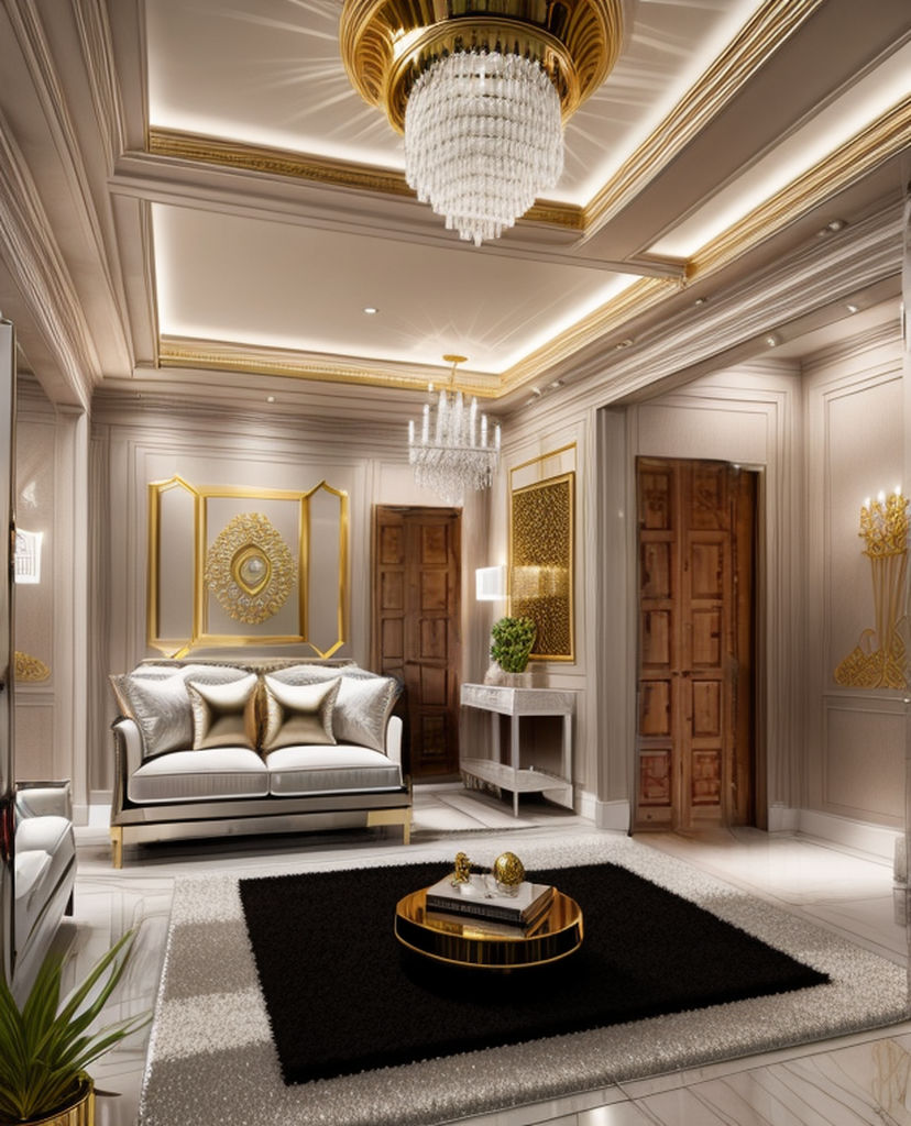 Living Room in Hollywood Glam style