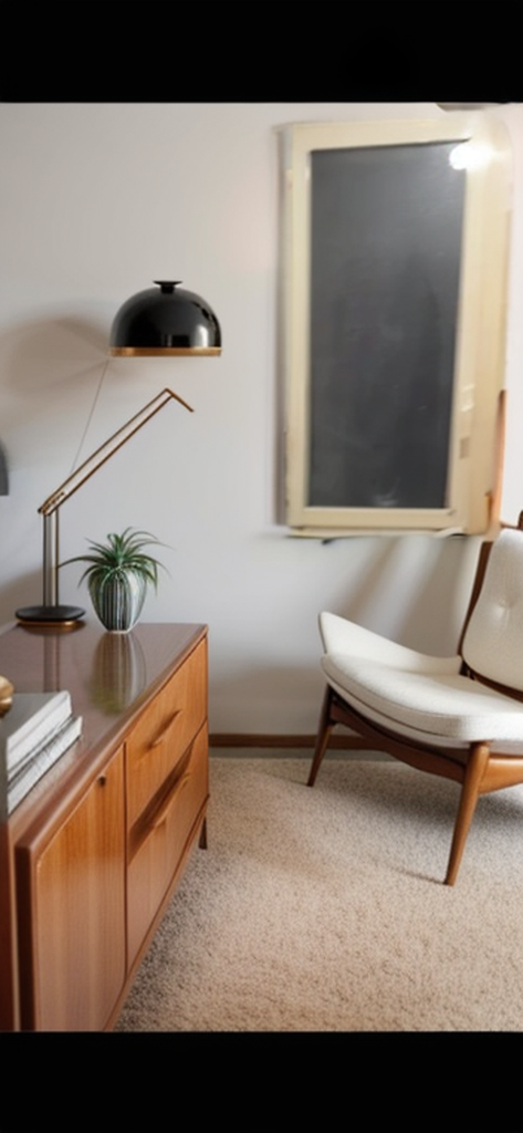 Living Room in Mid-century Modern style