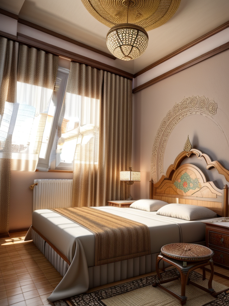 Bedroom in Japandi style