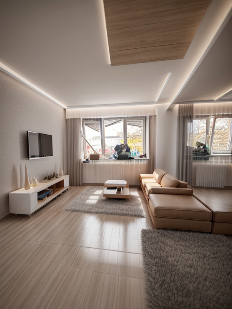 Living Room in Warm Minimalism style