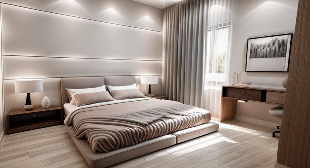 Bedroom in Warm Minimalism style