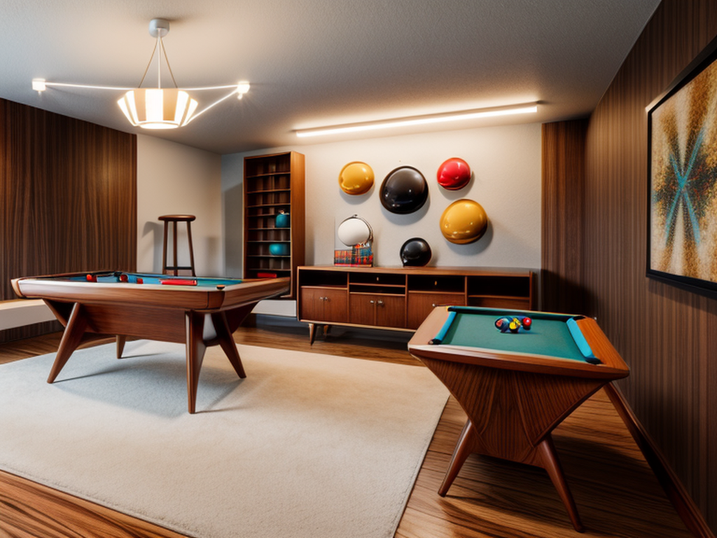 Game Room in Mid-century Modern style